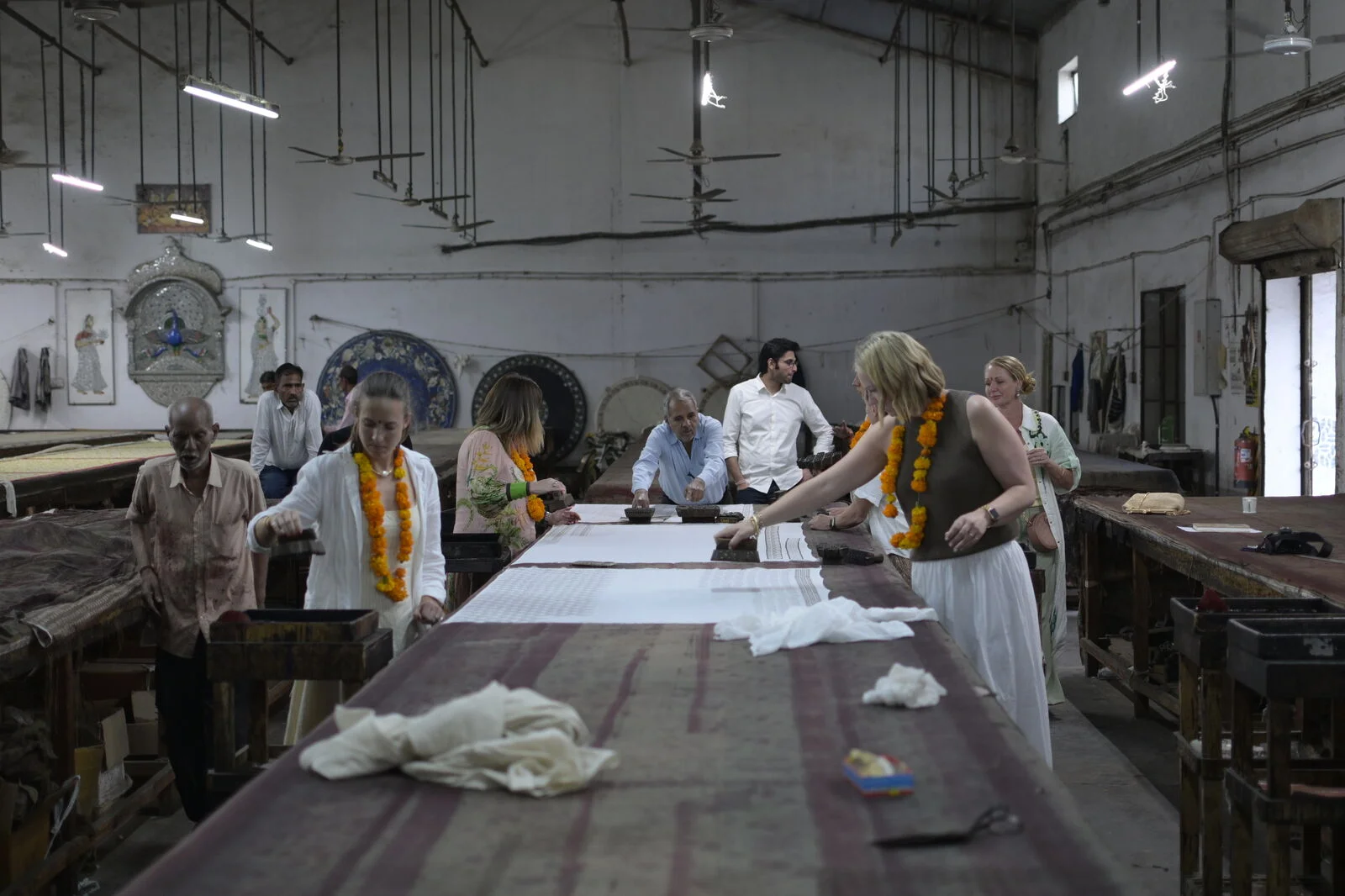 Factory production floor with workers